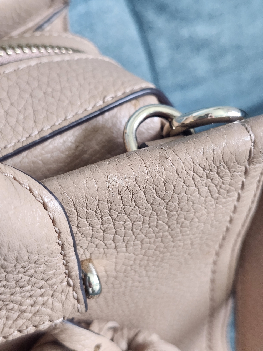Kate Spade Pebbled Leather Satchel in Blush Tan - Picture 7 of 16